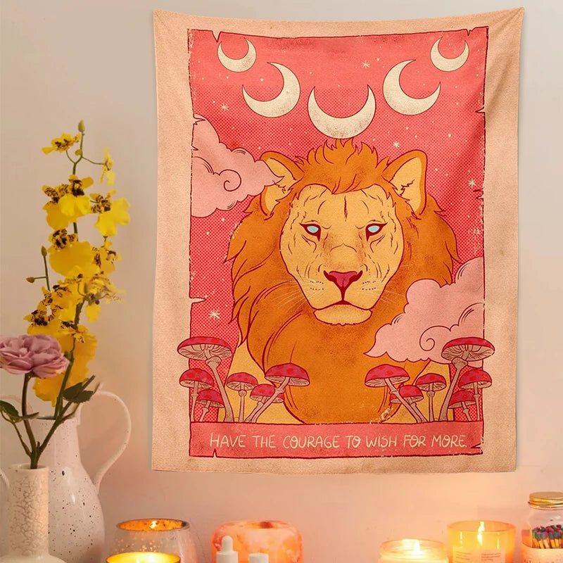 Pink Tarot Card Tapestry Wall Hanging Decor