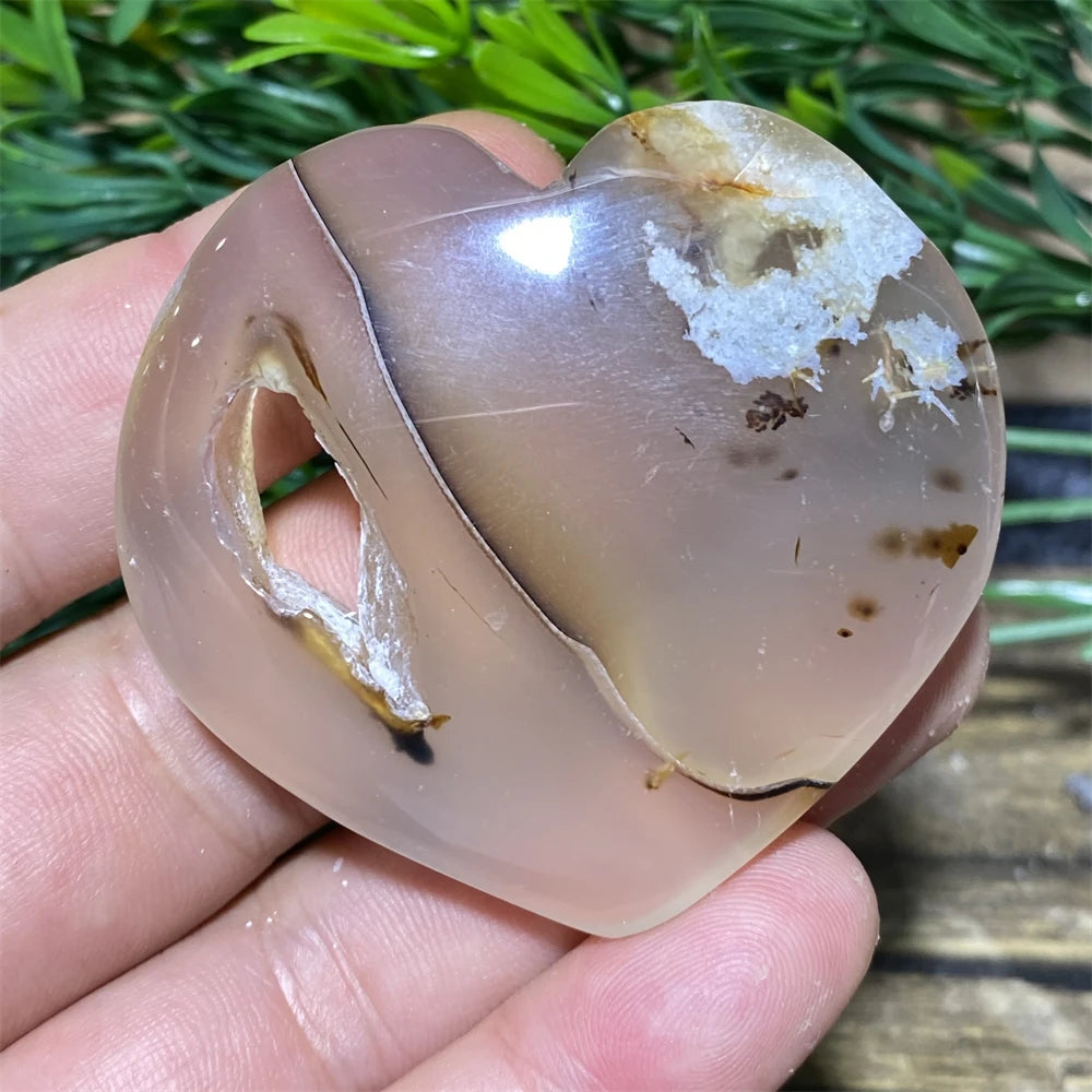 Agate Heart Natural Stone Crystal Quartz