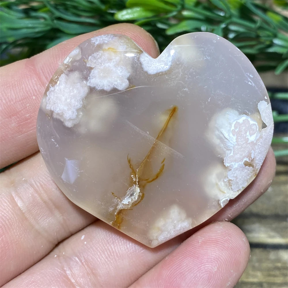 Agate Heart Natural Stone Crystal Quartz