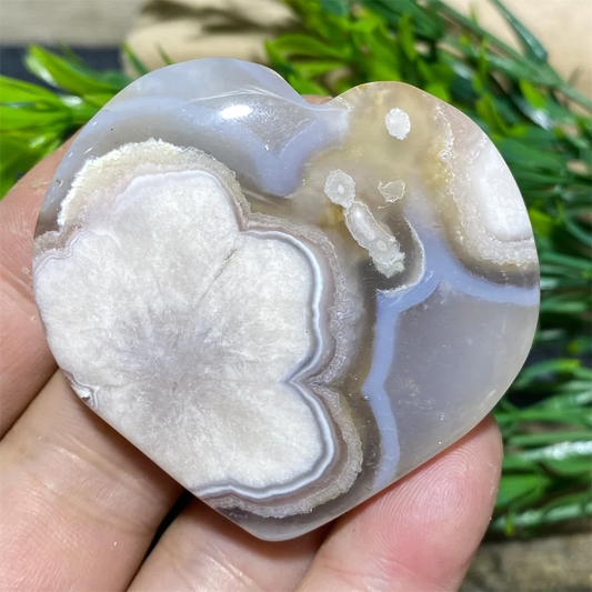 Agate Heart Natural Stone Crystal Quartz